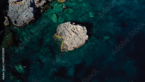 Flying my drone in Zogon Beach at Hvar Island, with turquoise water and relax vibe. 
