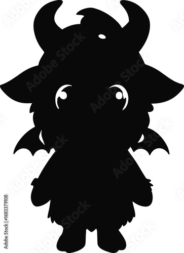 vector illustration of black and white bull