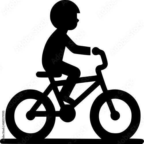 Silhouette Bicycle Ride: A sleek silhouette captures the joy of a child pedaling their bicycle with the freedom of the open road in a symbol of movement and adventure.