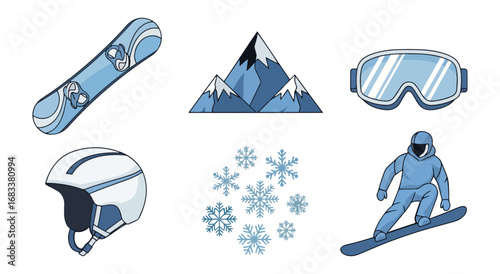 Winter sports icons illustration collection