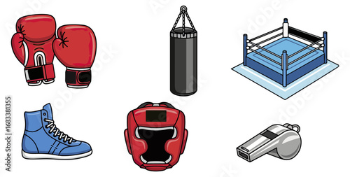 Boxing equipment illustration
