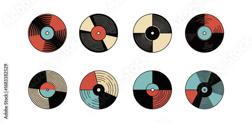 Collection of vintage style vinyl records