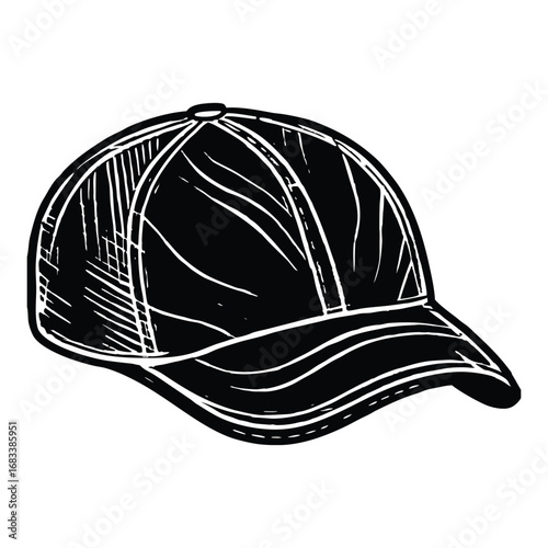 Silhouette of stained trucker cap isolated on a white background