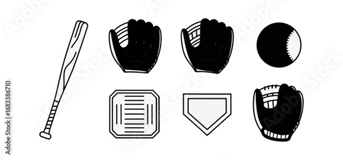 Baseball equipment graphic design