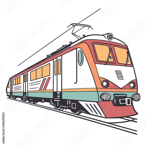 A unique design of an aerodynamic train nose, highlighting the sleek form and its role in achieving high speed. Ideal for modern transportation and technology graphics.