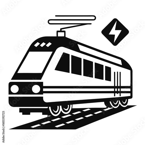 A unique design of an electric train safety system, representing security, protection, and advanced technology. Ideal for technical diagrams on modern rail operations.