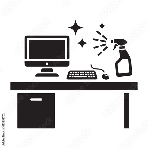 Workstation Sanitization and Hygiene Illustration
