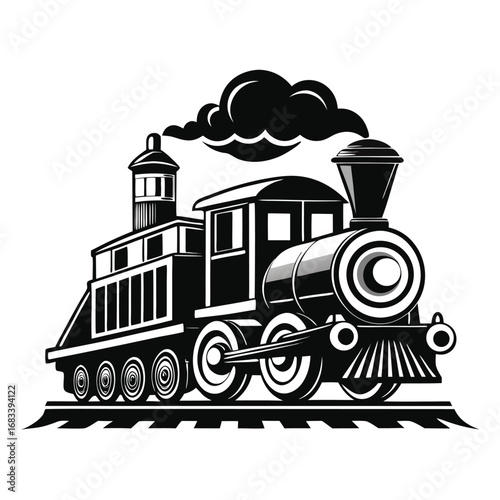 A unique design of a locomotive with a coal tender, representing classic steam power and the fueling process. Great for historical or nostalgic railway themes.