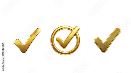 Gold check mark on transparent background png