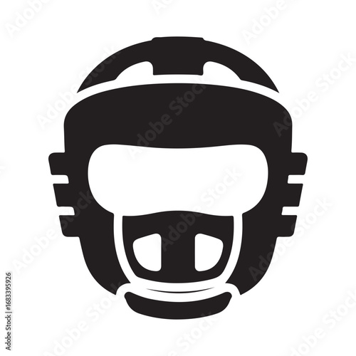 Protective Sports Helmet Icon for Combat or Training