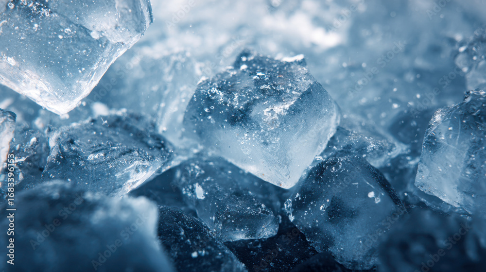 Obraz premium Close-up view of glacier-inspired ice detailing with macro focus on crystal formations