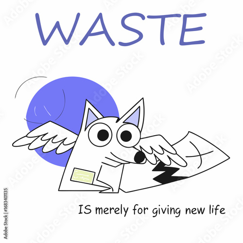 Creative illustration promoting waste as a source of new life