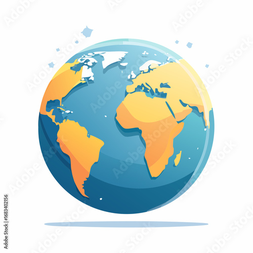 Stylized Cartoon World Globe