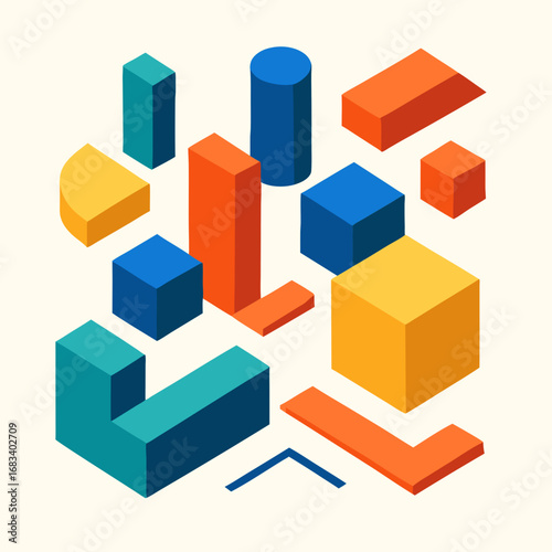 colorful cubes vector illustration