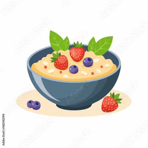 Bowl Of Oatmeal With Berries