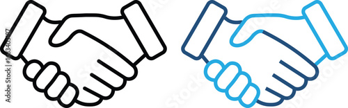 Hand shake logo icon transparent png. Business agreement handshake icon in different style vector illustration. Two Hands Make a Deal.