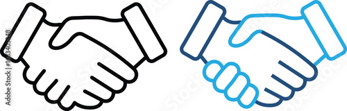 Hand shake logo icon transparent png. Business agreement handshake icon in different style vector illustration. Two Hands Make a Deal.