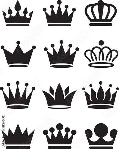 A Collection of King and Queen Crowns for Success and Leadership