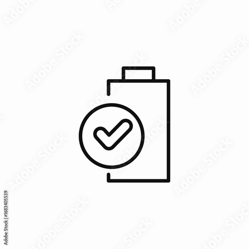battery completed check icon sign vector