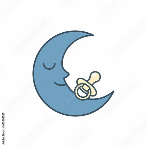 Dreamy Crescent Moon Character Guiding Peaceful Moments and Imaginative Journeys