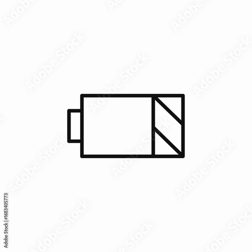battery half stripes icon sign vector