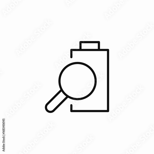 battery search magnifier icon sign vector