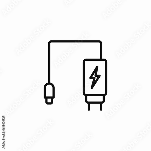 charging adapter cable icon sign vector