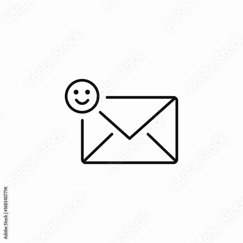 email happy  icon sign vector