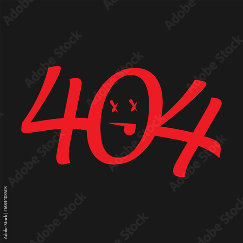 Creative 404 error page design with funny face emoji illustration