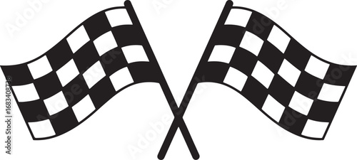 Finish Line Flags Symbol for Race and Competition