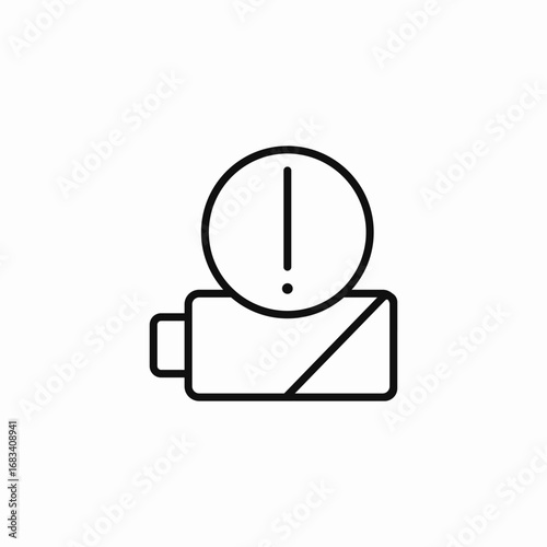 low battery warning icon sign vector