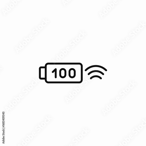 one hundred percent battery icon sign vector