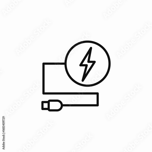 power cord icon icon sign vector
