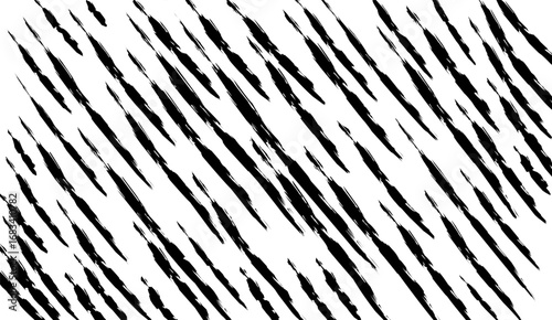 A dynamic white backdrop showcases bold, diagonal black brush strokes, creating a striking graphic pattern with abstract, hand-painted textures that add depth and visual interest