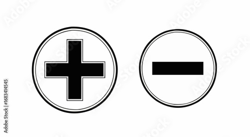 Plus and Minus Symbols in Circles