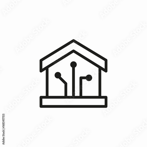 smart home circuitry icon sign vector