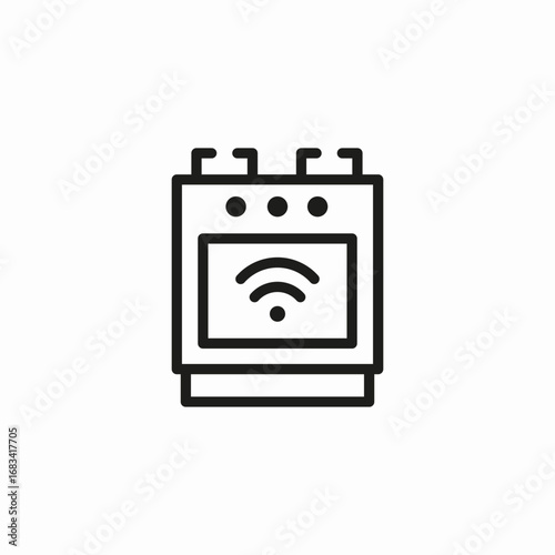 smart stove oven icon sign vector