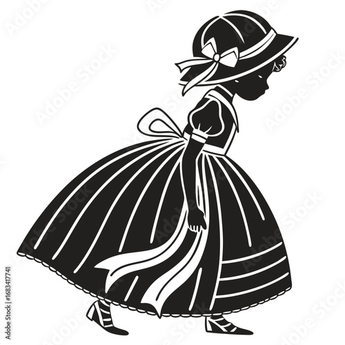 vector illustration of a girl in a dress
