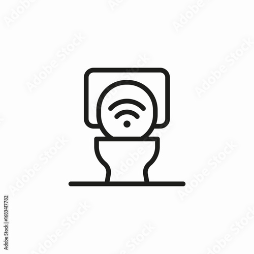 smart toilet seat icon sign vector