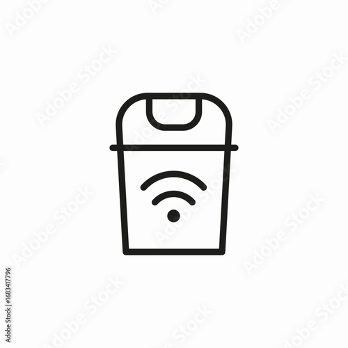 smart trash can icon sign vector
