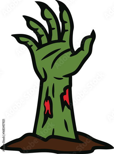 a scary zombie hand, Halloween