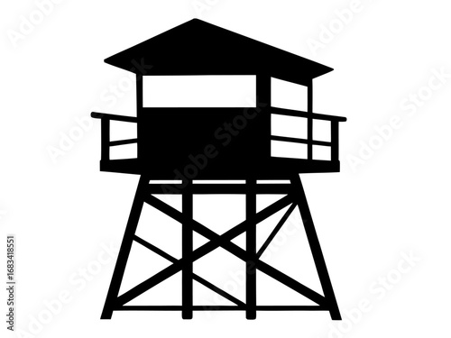 lifeguard tower black silhouette vector,lifeguard tower icon