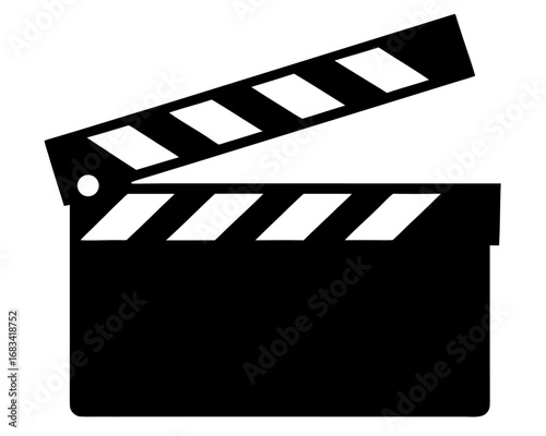 movie clapperboard   simple   silhouette vector icon