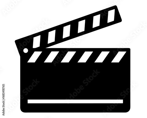 movie clapperboard   simple   silhouette vector icon