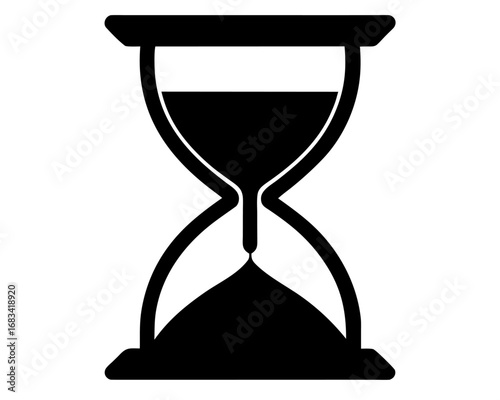 Hourglass Icon,sand hourglass black silhouette vector