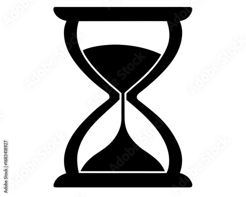 Hourglass Icon,sand hourglass black silhouette vector