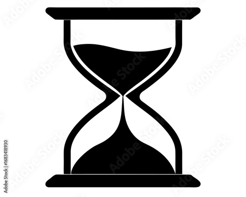Hourglass Icon,sand hourglass black silhouette vector