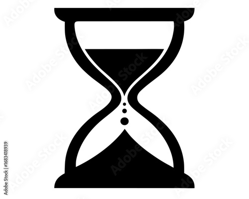 Hourglass Icon,sand hourglass black silhouette vector