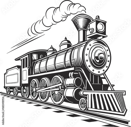 steam locomotive in the forest