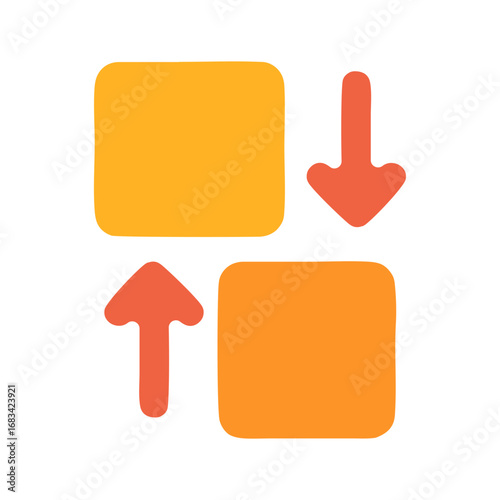 Data Transfer Icon – Upload and Download Arrows Illustration